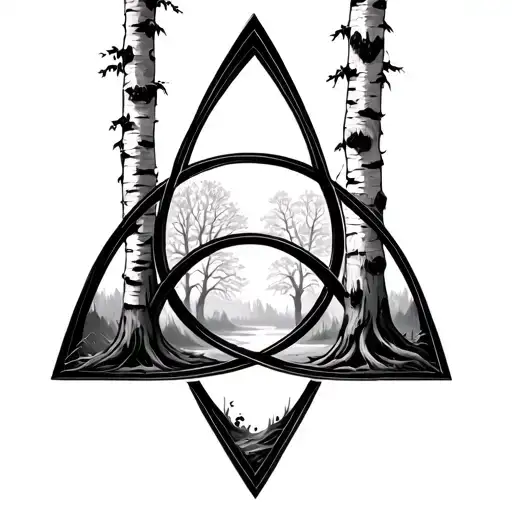 Triquetra With Birch Trees Inside The Symbol