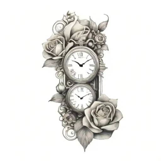 Flowers With Timepiece Steampunk Alice In Wonderland Style