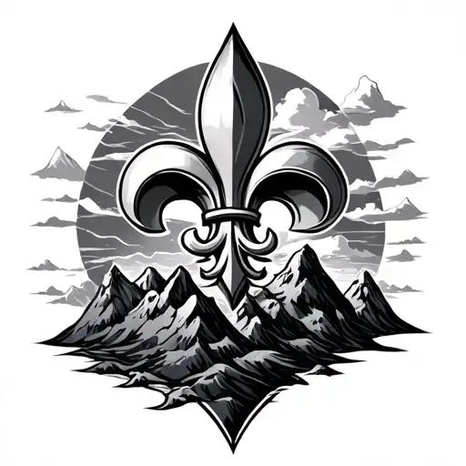 Flur De Lis Turining Into Mountans