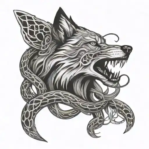 Wolf And Snakes Wrapped