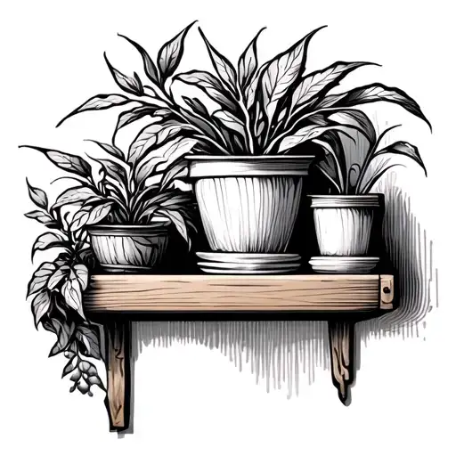 Plant Shelf Wrapping Around Arm