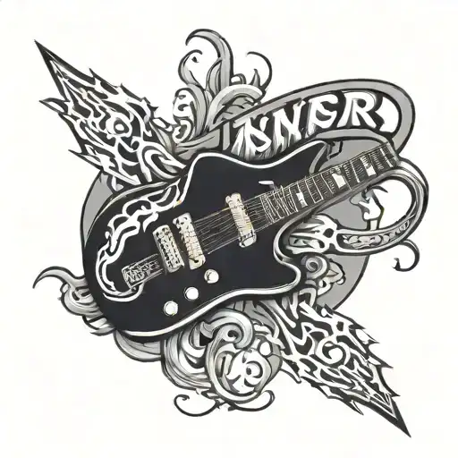 Fender Guitar With Lightning Bolt