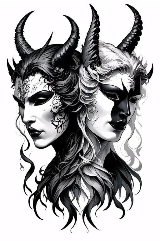 A Devil And An Angel Masks