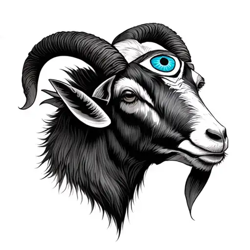 Goat With Third Eye Symbol