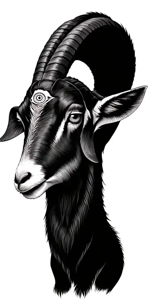 Goat With Third Eye Symbol