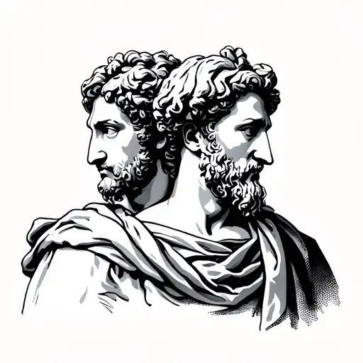 School Of Athens Plato And Aristotle Silhouette