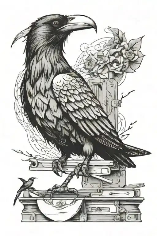 Itman With Crow And Laptop The