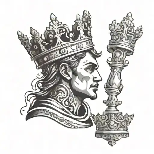 It Man With Laptop And Crown