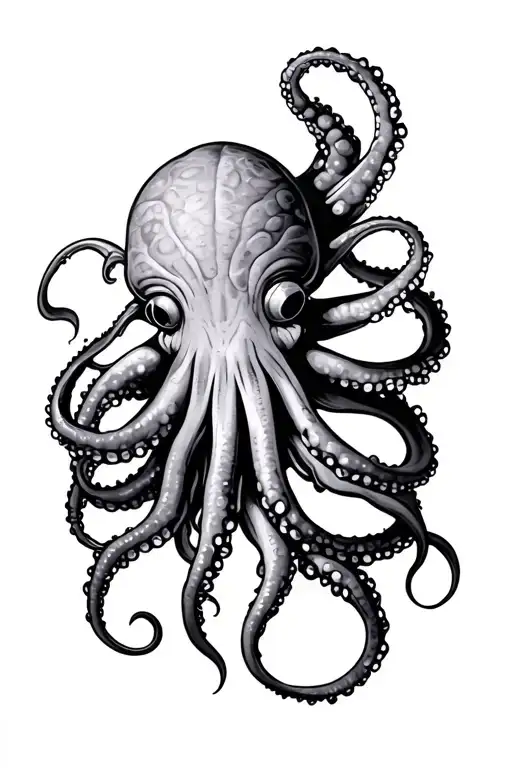 Squid Wrapping Its Tentacles