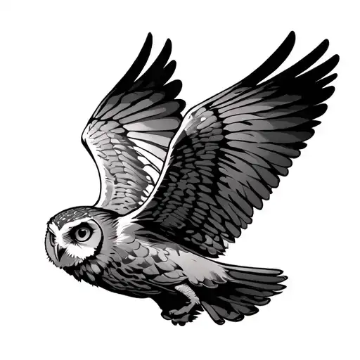 Owl In Flight