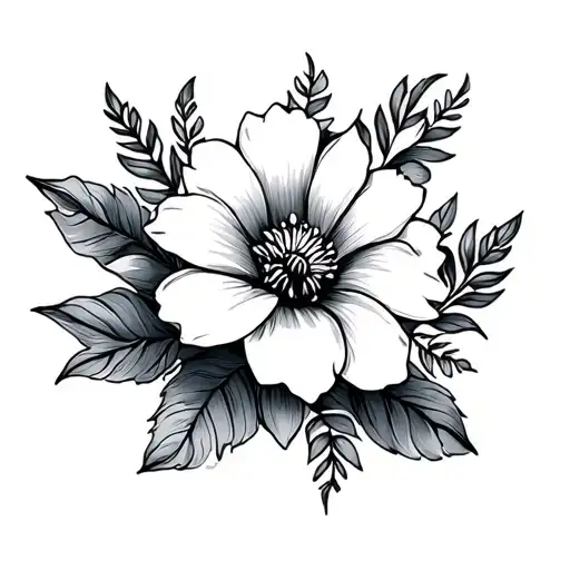 Floral Tatoo With White Backrounds