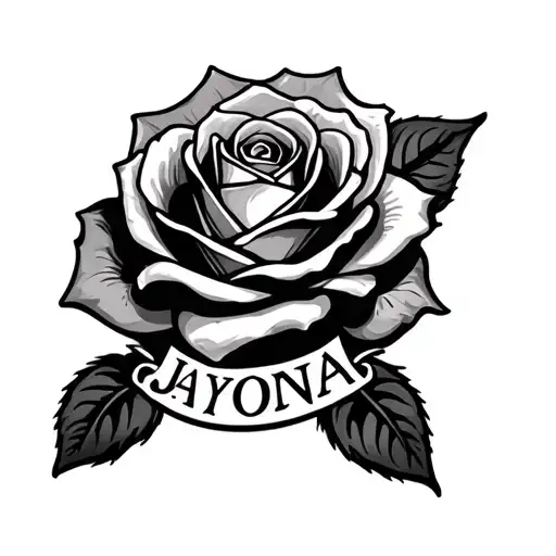 Name Ja'yonna With A Rose And Shading