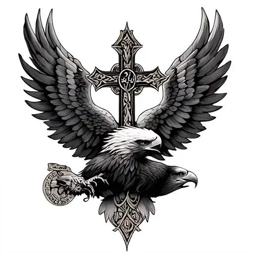 Lorraine Cross Surrounded By An Imperial Eagle