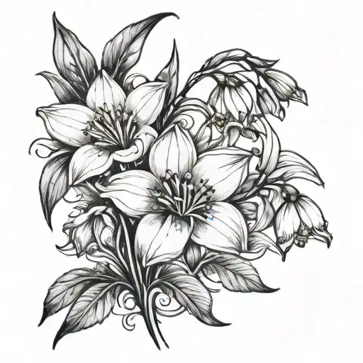 Snow Drop And Cosmo Flower