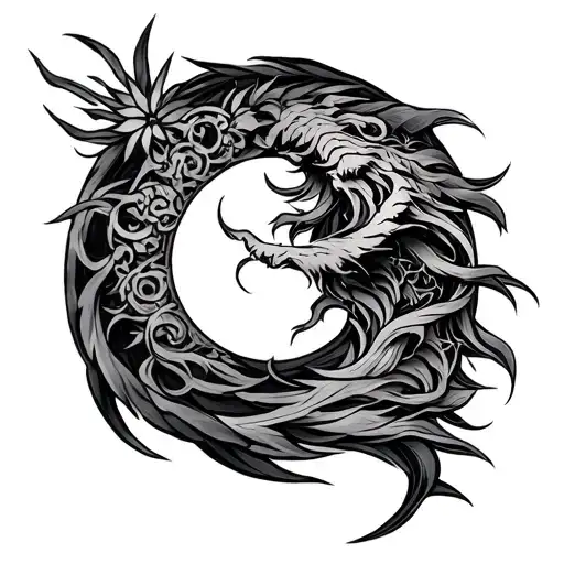 Unique Mythology Tattoo At Left Chest