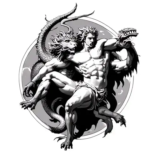 Typhon Killing Greek Gods Olympus
