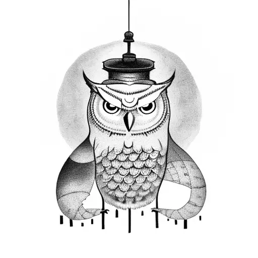 Nordic Owl Holding Lantern