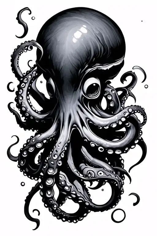 Mystic And Masculine Octopus With Deep Sea Elements