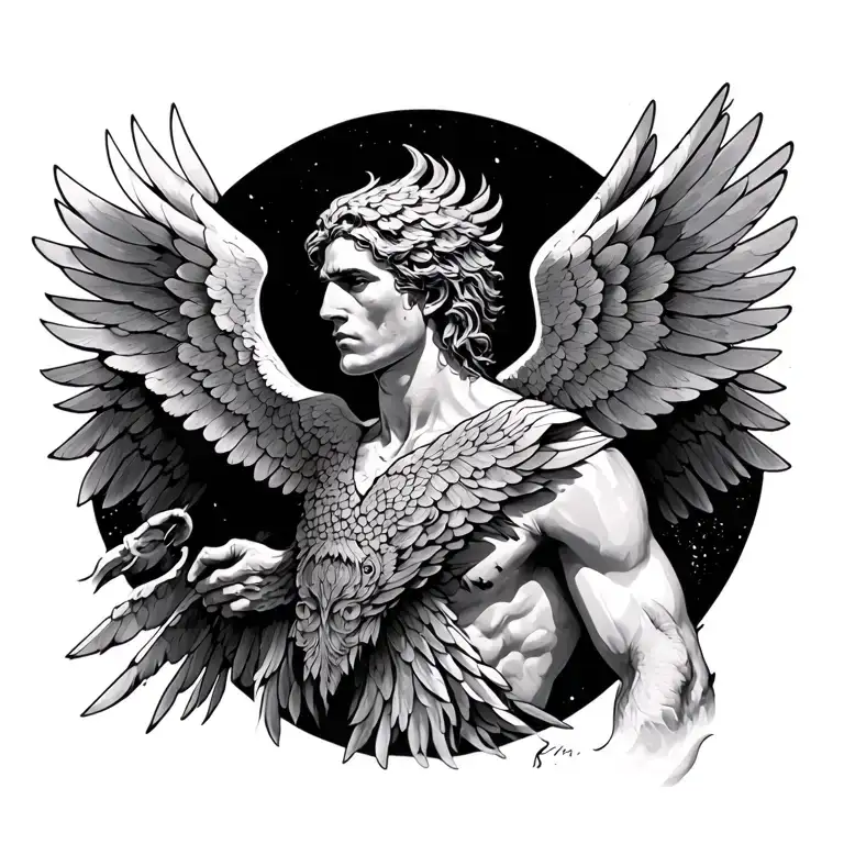 Icarus Tattoo Design Featuring