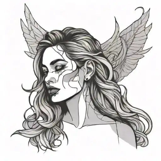 Single Line Drawing Of A Woman Posing