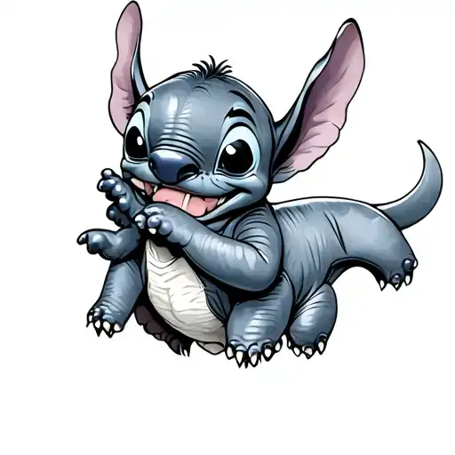 Dumbo And Stitch Flying