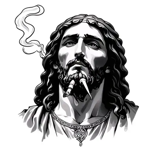 Jesus Smoking Joint