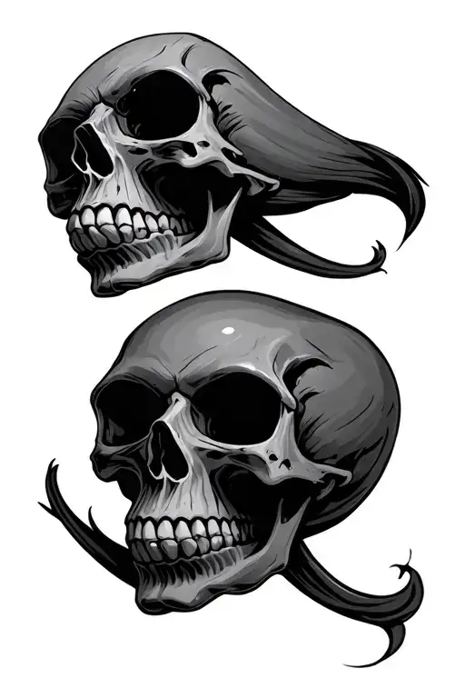 3 Vertical Cartoon Skulls