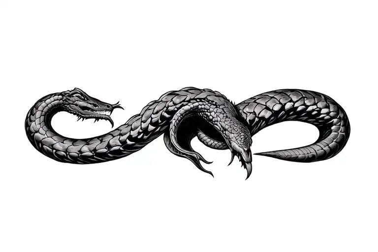 Ouroboros Eating Its Own Tail