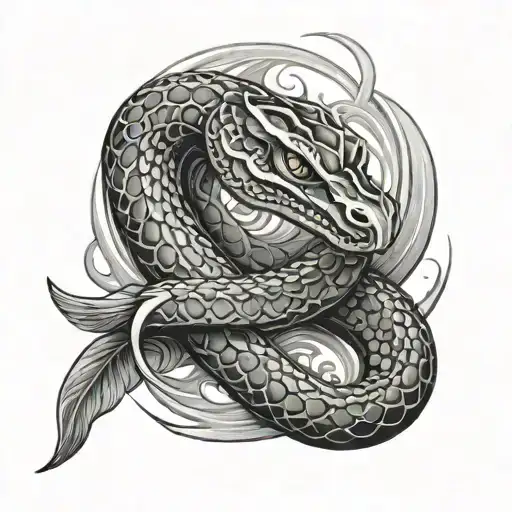 Pheonix Black Mamba Snake Wrapped