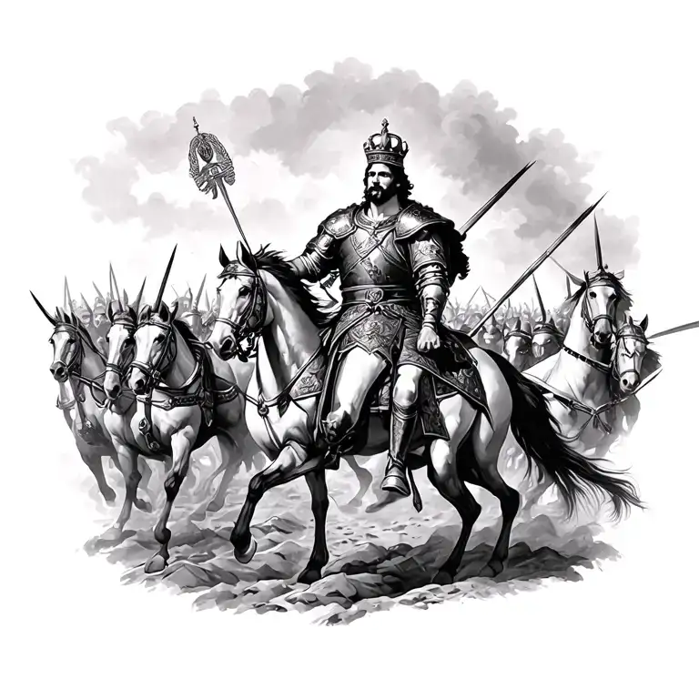 King Afonso Henriques Of Portugal In Battle Scene