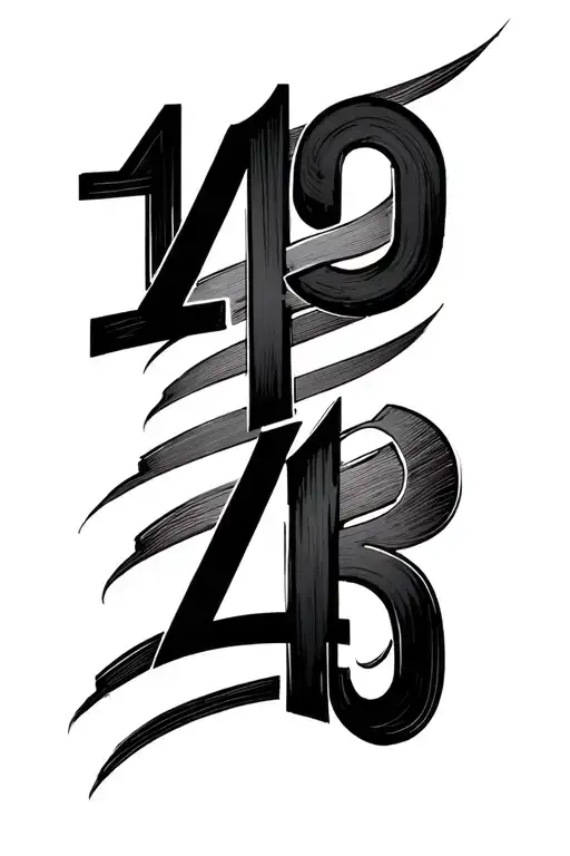 The Numbers 4 1 3 6 In Horizontal Line