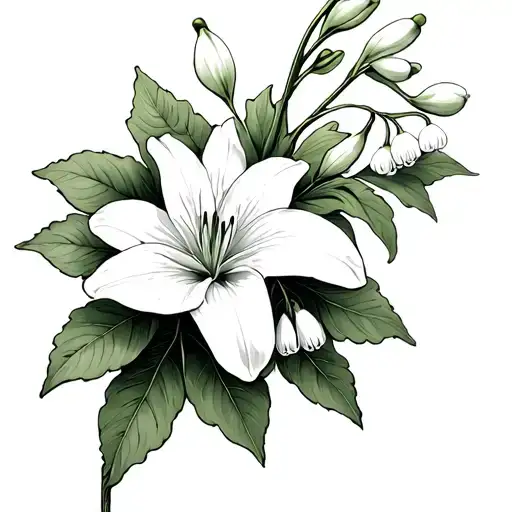 Lily Of The Valley And Hawthorn