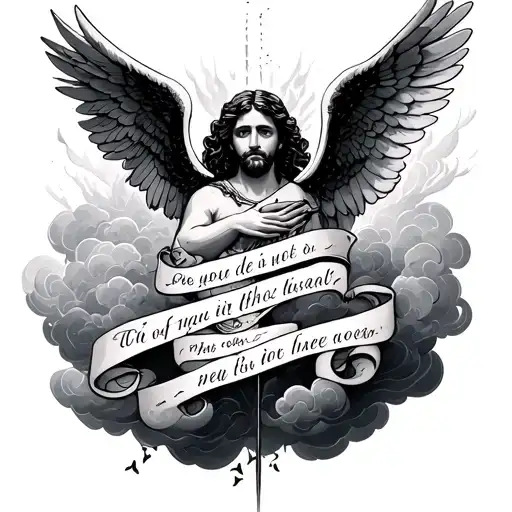 Bible Verse With Clouds And Angels