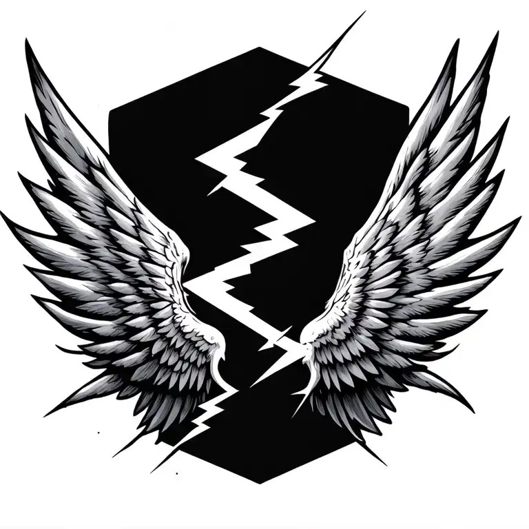 Wings Made Of Lightning Bolts