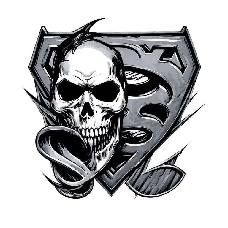 Superman Logo With Skull Face