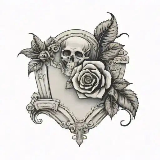 Gravestone With Red Roses Wrapped Around It With The Leaves As Death Dates Of Loved Ones