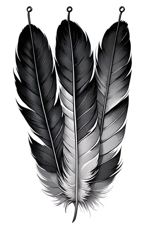 Three Feathers Hanging