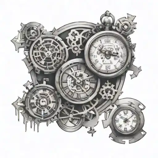 Three Clocks And Puzzle Pieces