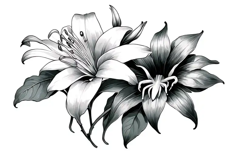 Spiderlilly And Leaves