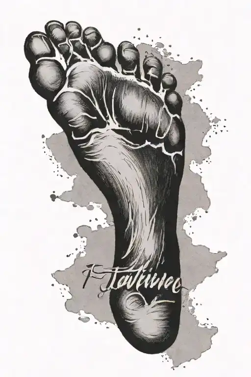 Footprint With Name Written