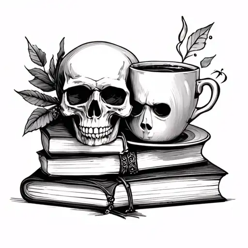Books And Skull And Coffee