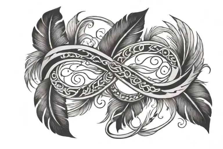 Infinity Sign Feathers