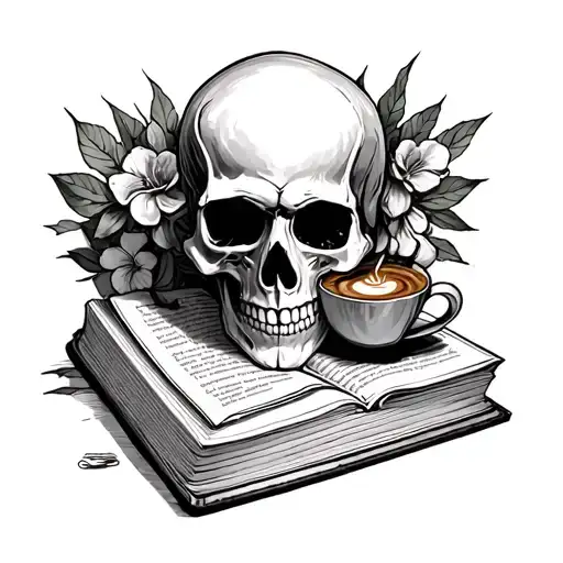 Book And Skull And Coffee