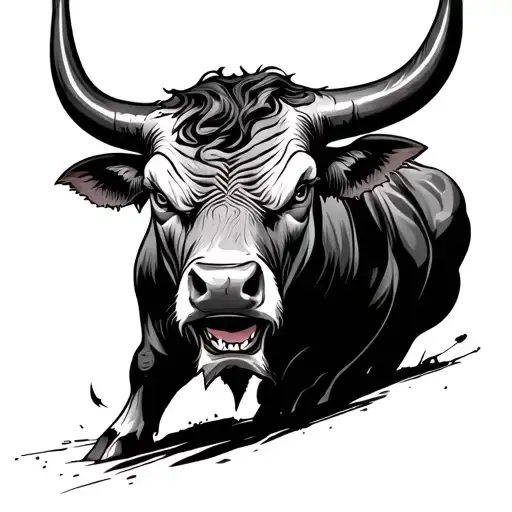 Angry Ralistic Bull