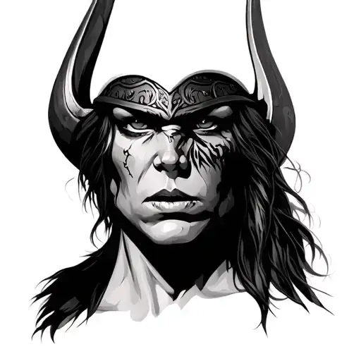 Viking Woman Realistic Angry