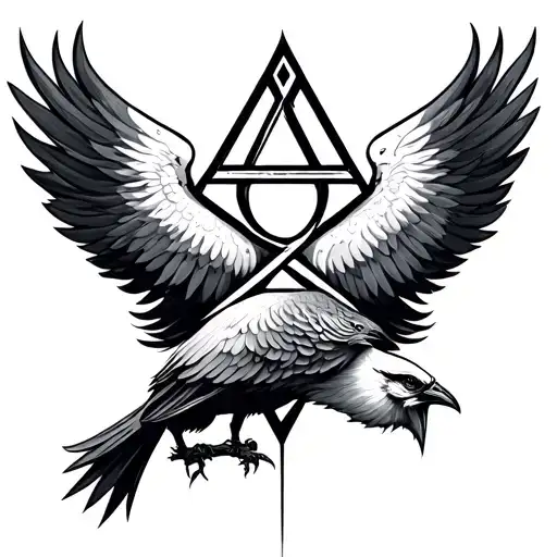 Small Wrist Tattoo Combine With Valknut And Fenix Bird