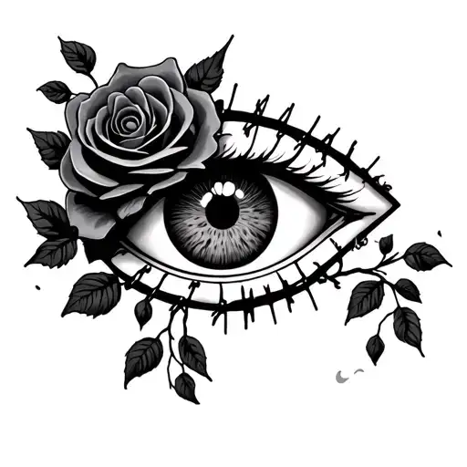 Triangle Eye Of God Roses Barbwire Vines