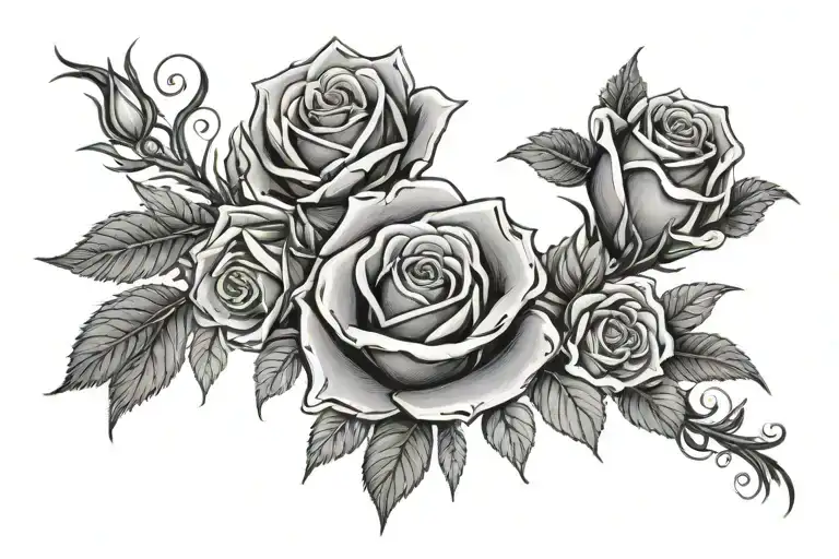 Name Wrap With Thorn And Roses