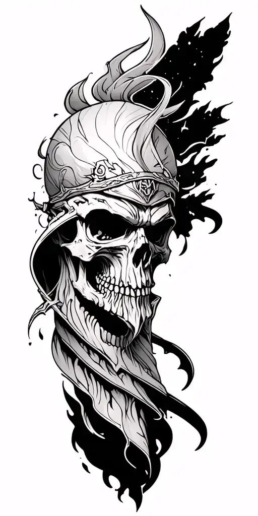 An Fade Themed Sleeve Tattoo From The Game Valorant