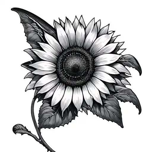 Death Moth Tattoo Sunflower Growing